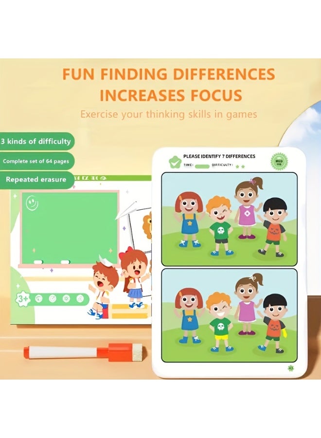 كابسترو كتاب أنشطة "اكتشف الاختلاف" للأطفال - تمارين الملاحظة والتركيز والتفكير البصري للتعلم الإبداعي وتنمية المهارات المبكرة - كتاب تحديات المقارنة البصرية - Image 2